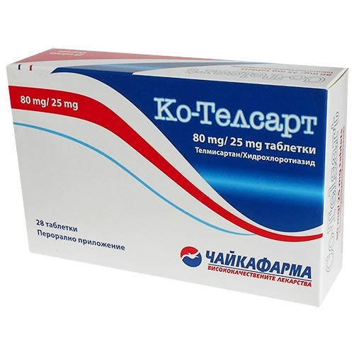 Ко-Телсарт 80 мг/25 мг х 28 таблетки Чайкафарма
