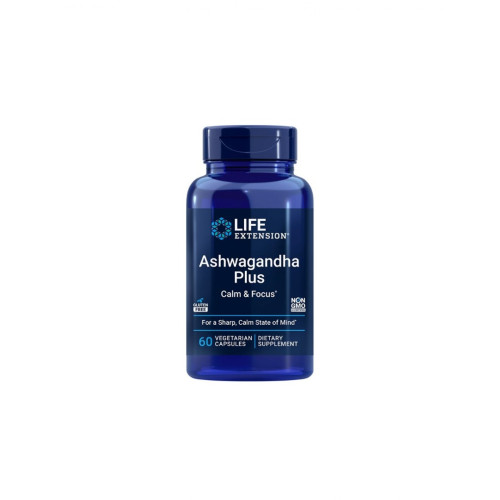 LIFE EXTENSION / ASWAGANDHA PLUS / АШВАГАНДА + МЕНТА КАПС. X60