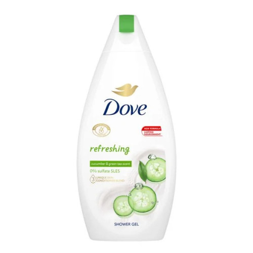 DOVE REFRESHING Душ гел с аромат на краставица и зелен чай, 450 мл