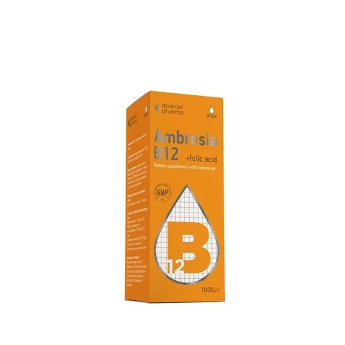 Ambrosia B12 + фолиева киселина 1000 мкг капки за имунитет х30 мл
