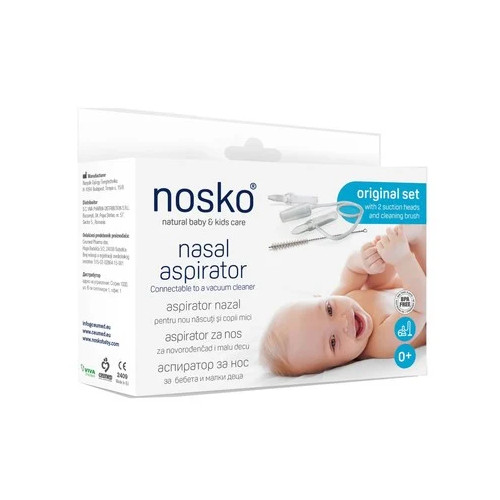 Комплект Nosko Вакуумен аспиратор за нос за бебета + четка Ceumed