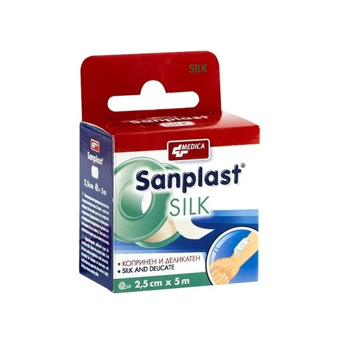 Sanplast Silk прикрепващ палстир 2.5см/5м х 1 брой