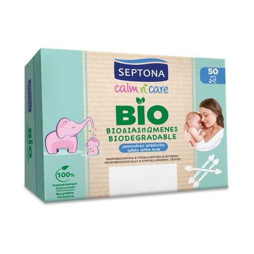 Septona Baby Клечки за уши с ограничител x50 броя