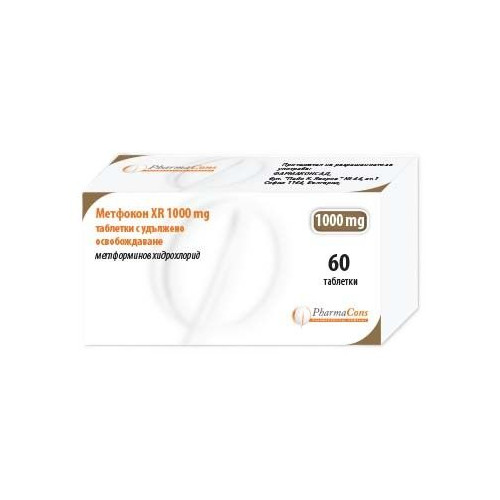 Метфокон XR 1000 mg х60 таблетки с удължено освобождаване