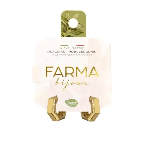FARMA BIJOUX Обеци златен осмоъгълен обръч 15 mm CG901-17