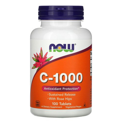 Витамин С 1000мг х100 таблетки Now Foods