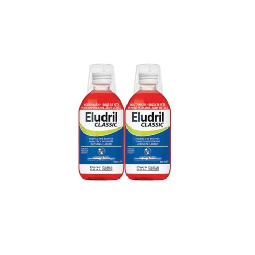 Eludril Classic Вода за уста 500 мл 2 бр Комплект