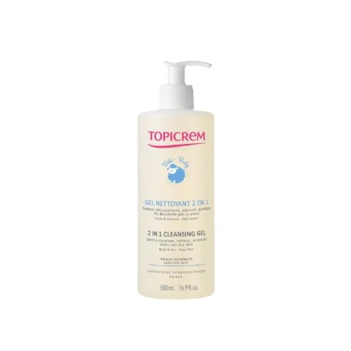 Topicrem 2in1 Cleansing Gel Почистващ гел за коса и тяло за бебета и деца 0М+ 500 мл