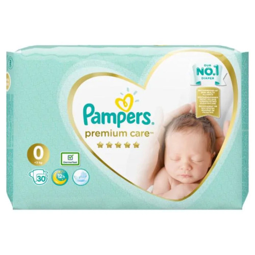 Pampers Premium Care пелени 0 х30 броя