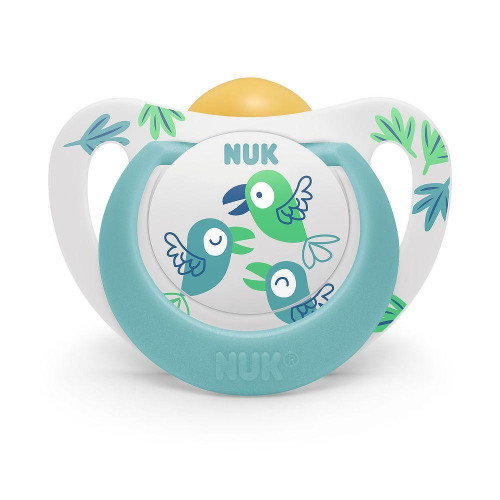 NUK Биберон залъгалка каучук 6-18 мес., 1бр. STAR Синя