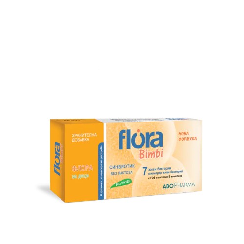 AboPharma Flora Bimbi 7 Синбиотик за деца за поддържане на чревния баланс 6 флакона