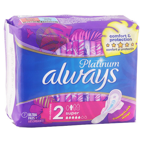 Always Platinum Ultra Super  Дамски превръзки x7 броя