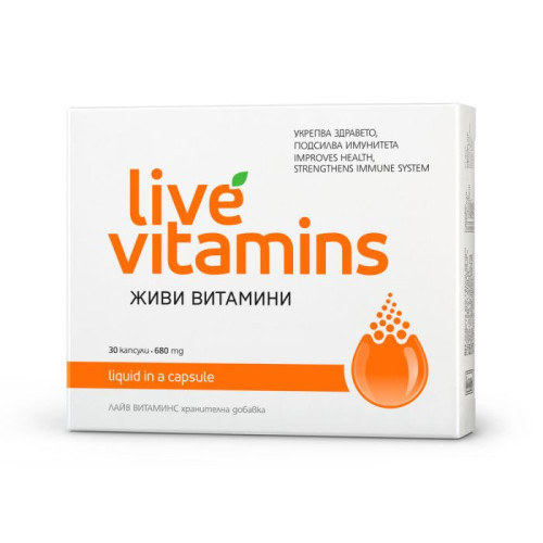 Live Vitamins Живи витамини 680 мг х30 капсули Vitaslim Innove