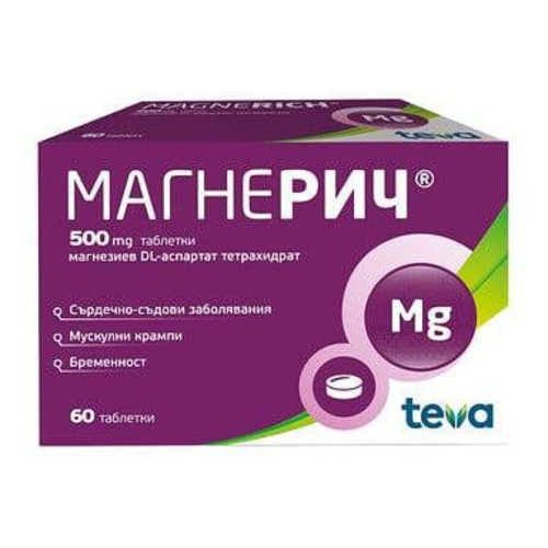 Магнерич 500 мг x60 таблетки Teva