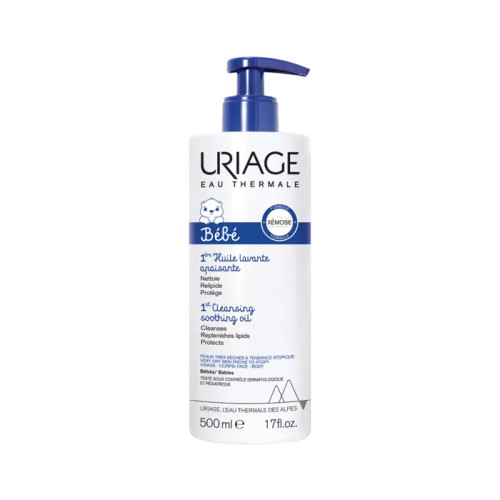 Uriage Bebe 1er Измиващо душ-олио за бебета и деца с органичен еделвайс 500 мл