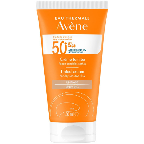 Avene Eau Thermale Слънцезащитен тониран крем за суха чувствителна кожа SPF50+ x50 мл