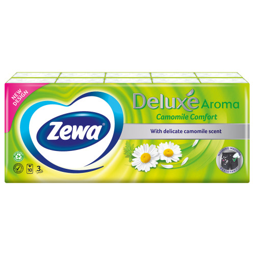 ZEWA DELUXЕ Camomile носни кърпи трипластови 10 x 10