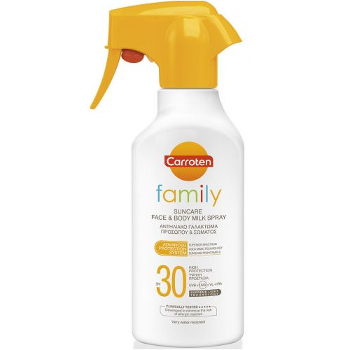 Carroten Protect & Tan SPF30 Слънцезащитно мляко-спрей за тен, 270 мл.