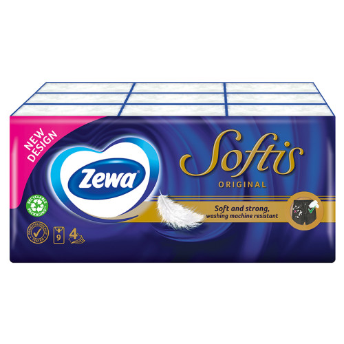 ZEWA SOFTIS POCKET носни кърпи четирипластови 5 x 9