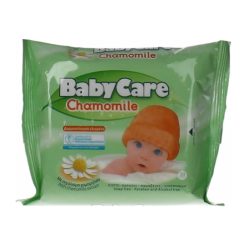 Baby Care Chamomile Бебешки мокри кърпи с екстракт от лайка х 20