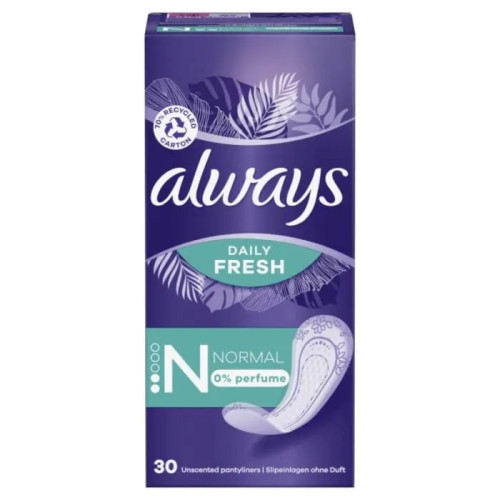 Always Daily Fresh Normal Ежедневни дамски превръзки без аромат х 30 бр