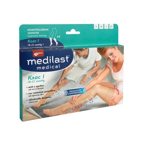 Medilast компресивен чорап при разширени вени клас I  3/4 M размер